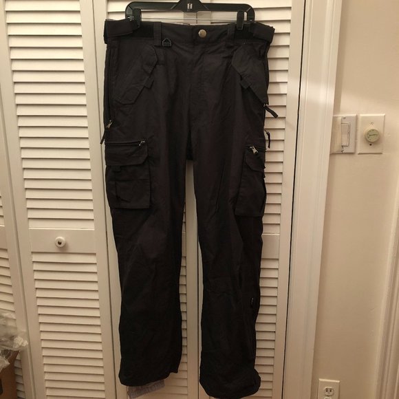 Turbine Boardwear FDGB Men'sBlack Snow Boarder Ski Insulated pants, L